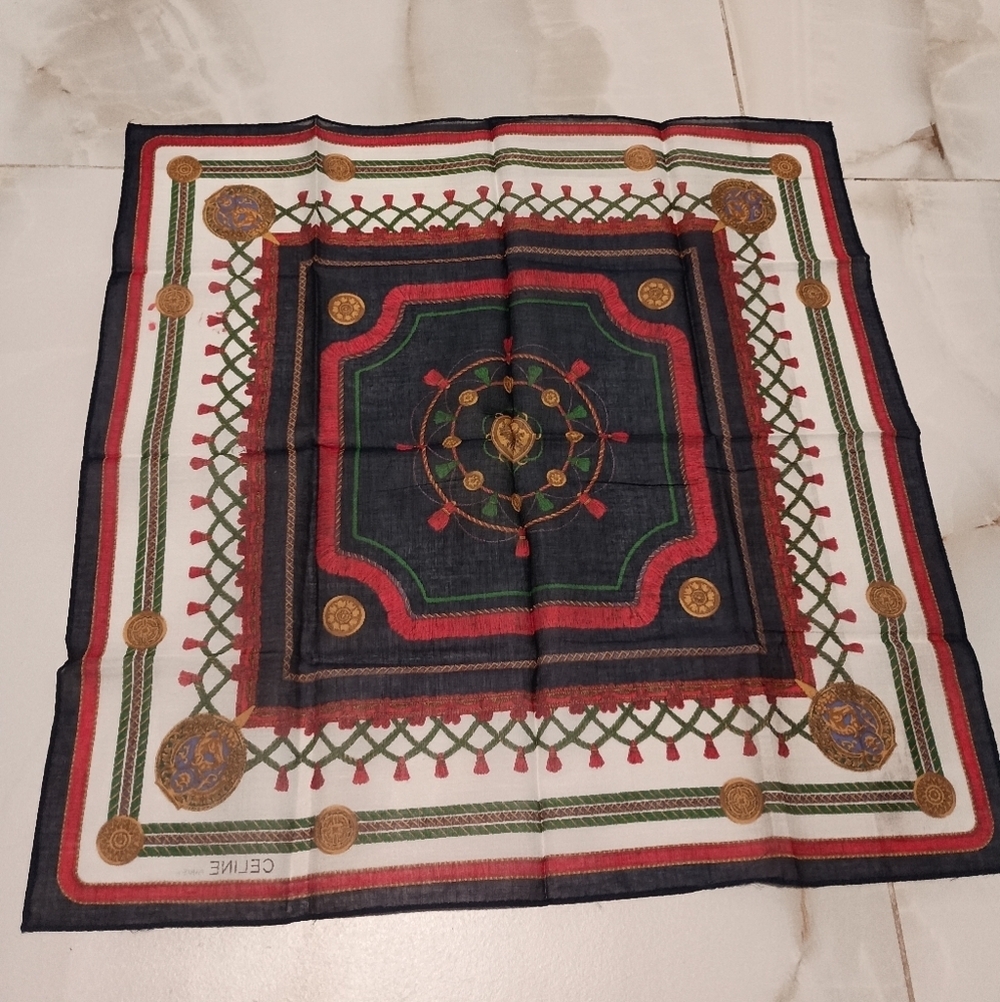 Celine Paris Vintage Handkerchief Luxury Tassel